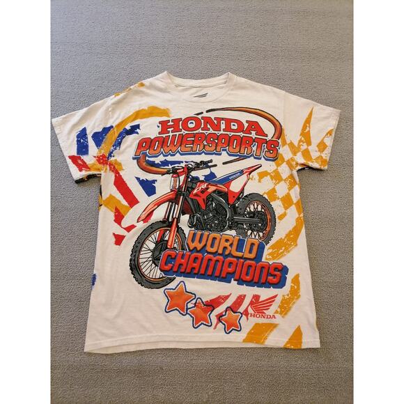 Honda Male S Powersports World Champions Motorcycle Racing Graphic T-Shirt - Picture 1 of 12